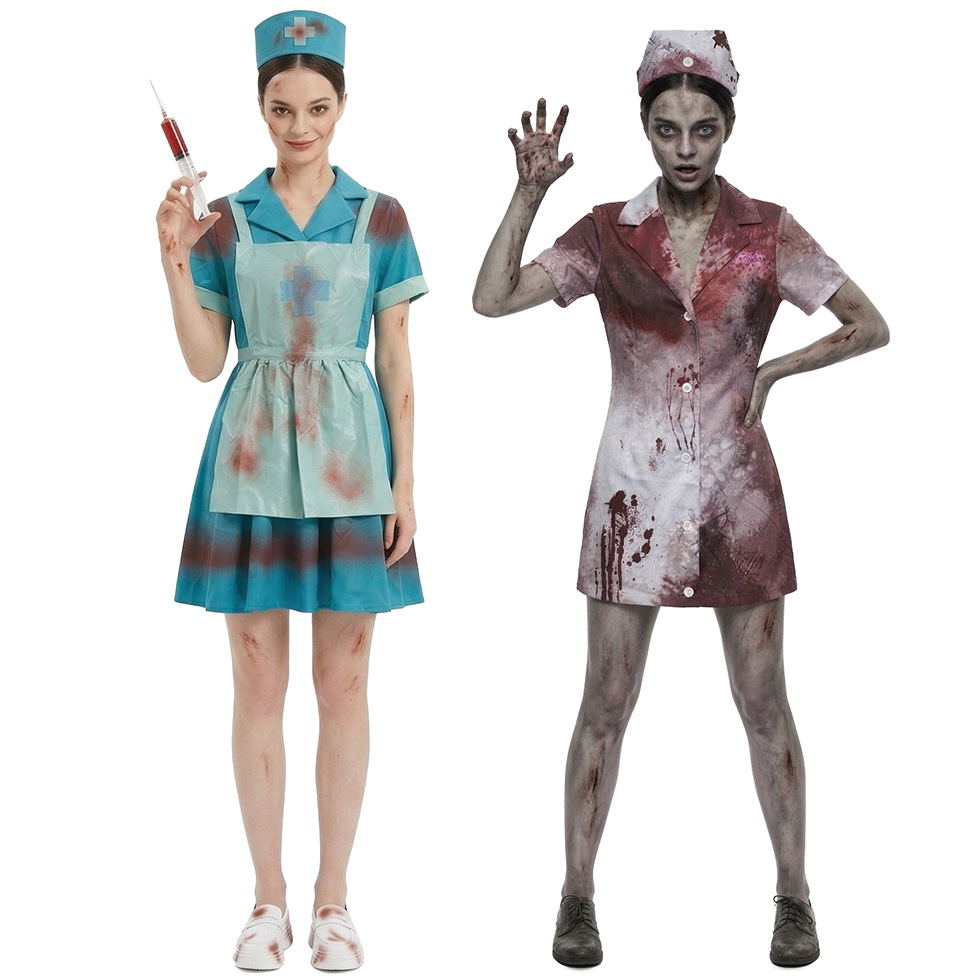 Women'S Vacation Accessories - Bloody Tattered Zombie Nurse Costume for