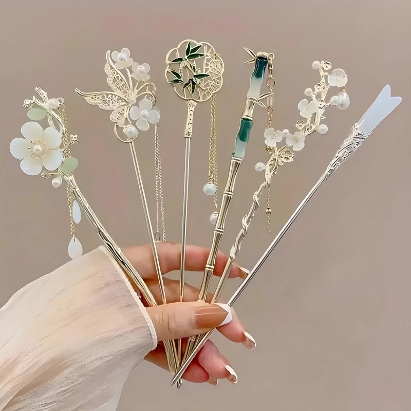 Women Accessories Shop - 1/6pcs Elegant Chinese Style Tassel Hair