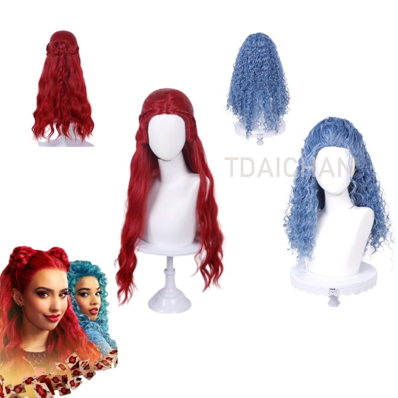 Curly Cosplay Wig Red princess - đánh giá và giá Women'S Red Accessories