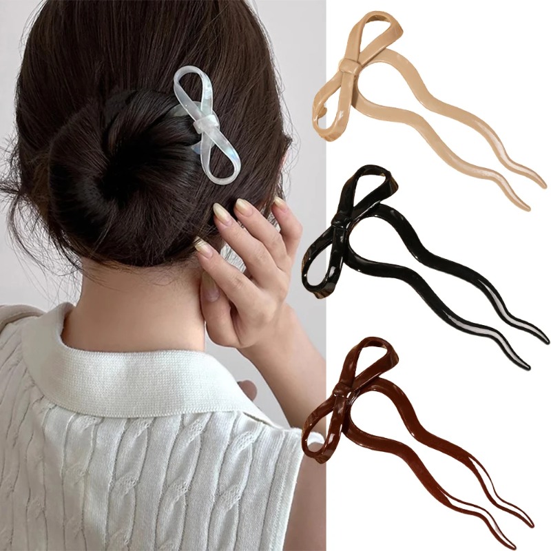 1PC U-Shaped Bow Acrylic Hair  - đánh giá và giá Women Accessories Shop