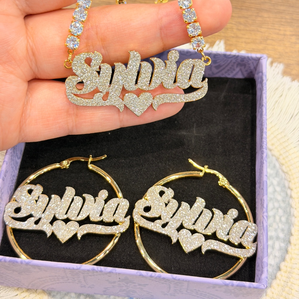DUOYING Custom Bling Name Hoop - đánh giá và giá Women Accessories Gift Set