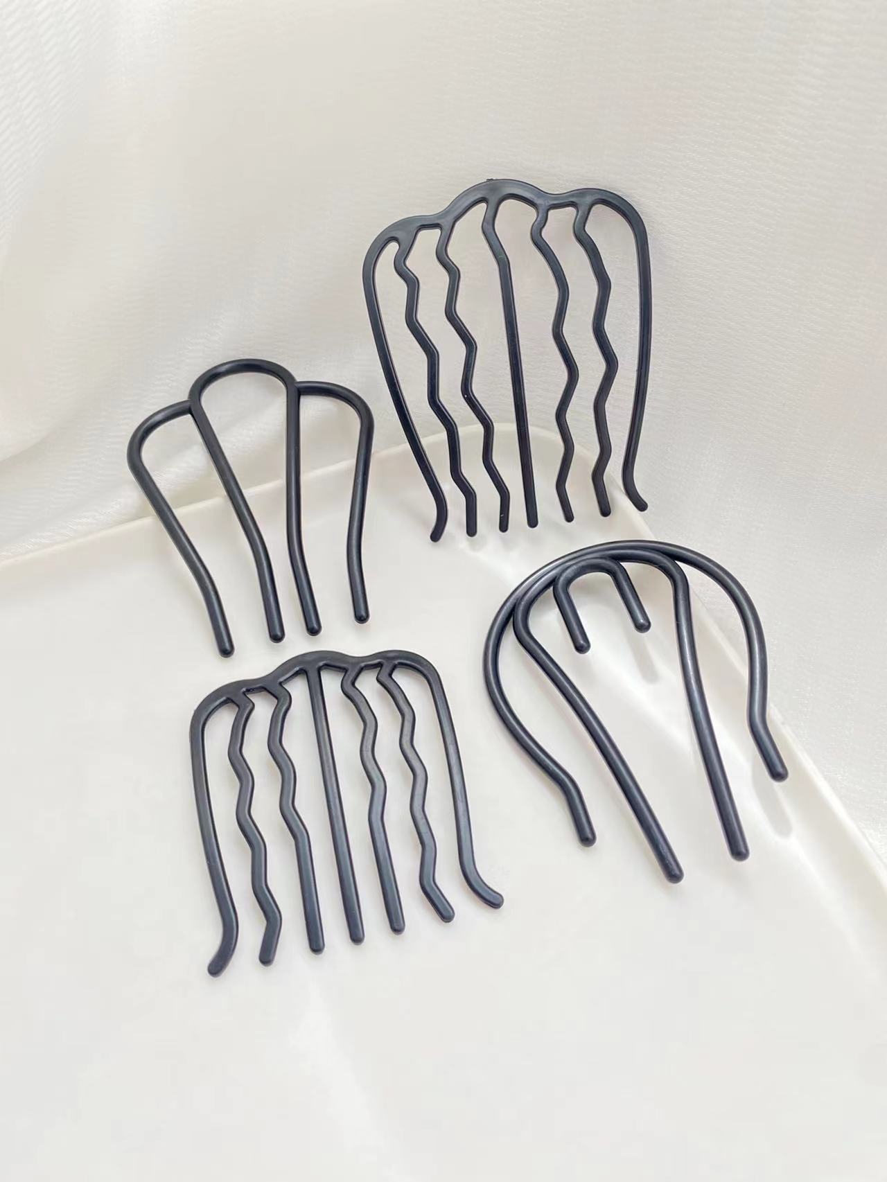4pcs Black Hair Combs with Dif - đánh giá và giá Women Accessories Shop