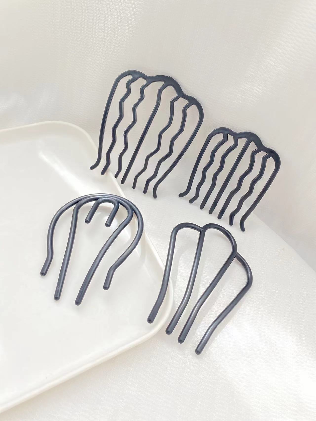 4pcs Black Hair Combs with Dif - đánh giá và giá Women Accessories Shop
