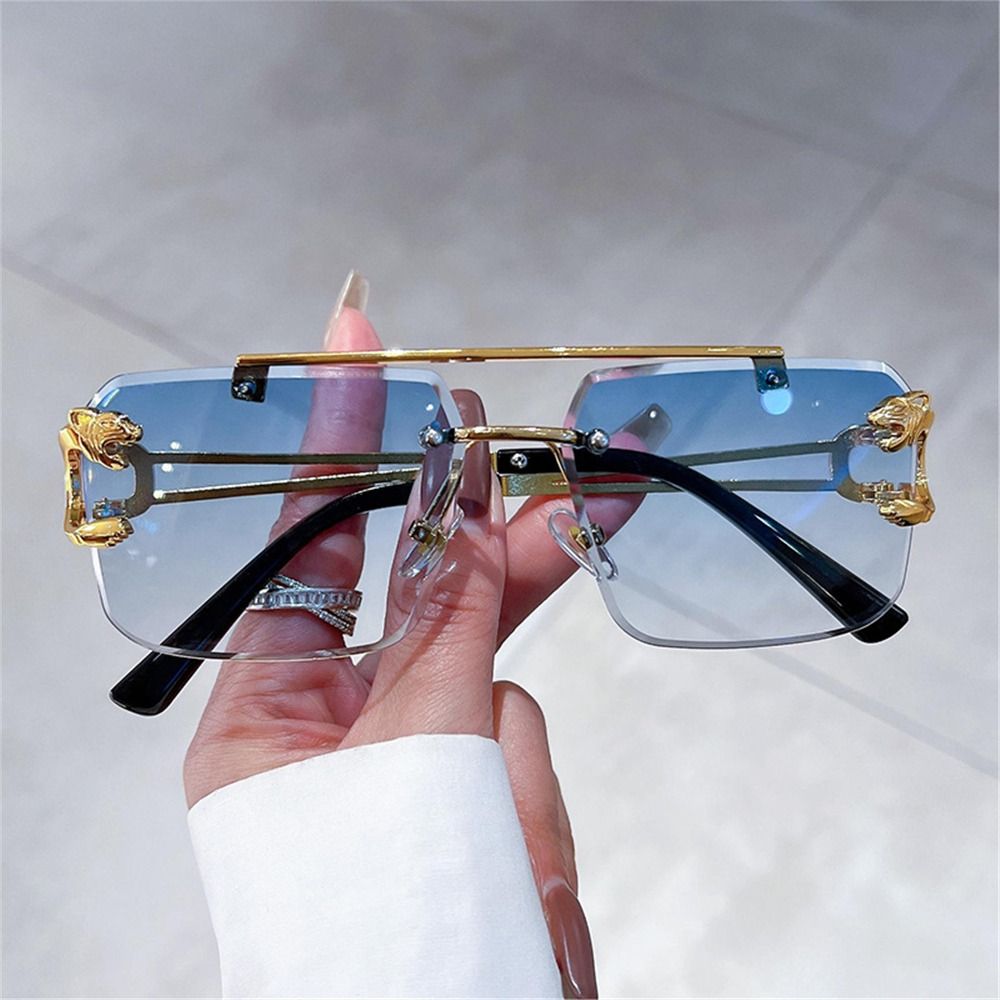 Retro Double Bridge Rimless Su - đánh giá và giá Sunglasses Oversized Square