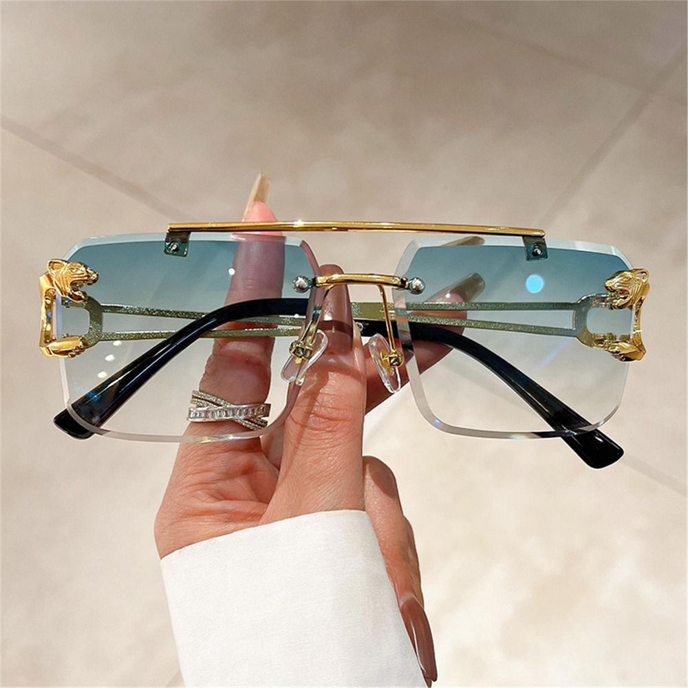 Retro Double Bridge Rimless Su - đánh giá và giá Sunglasses Oversized Square