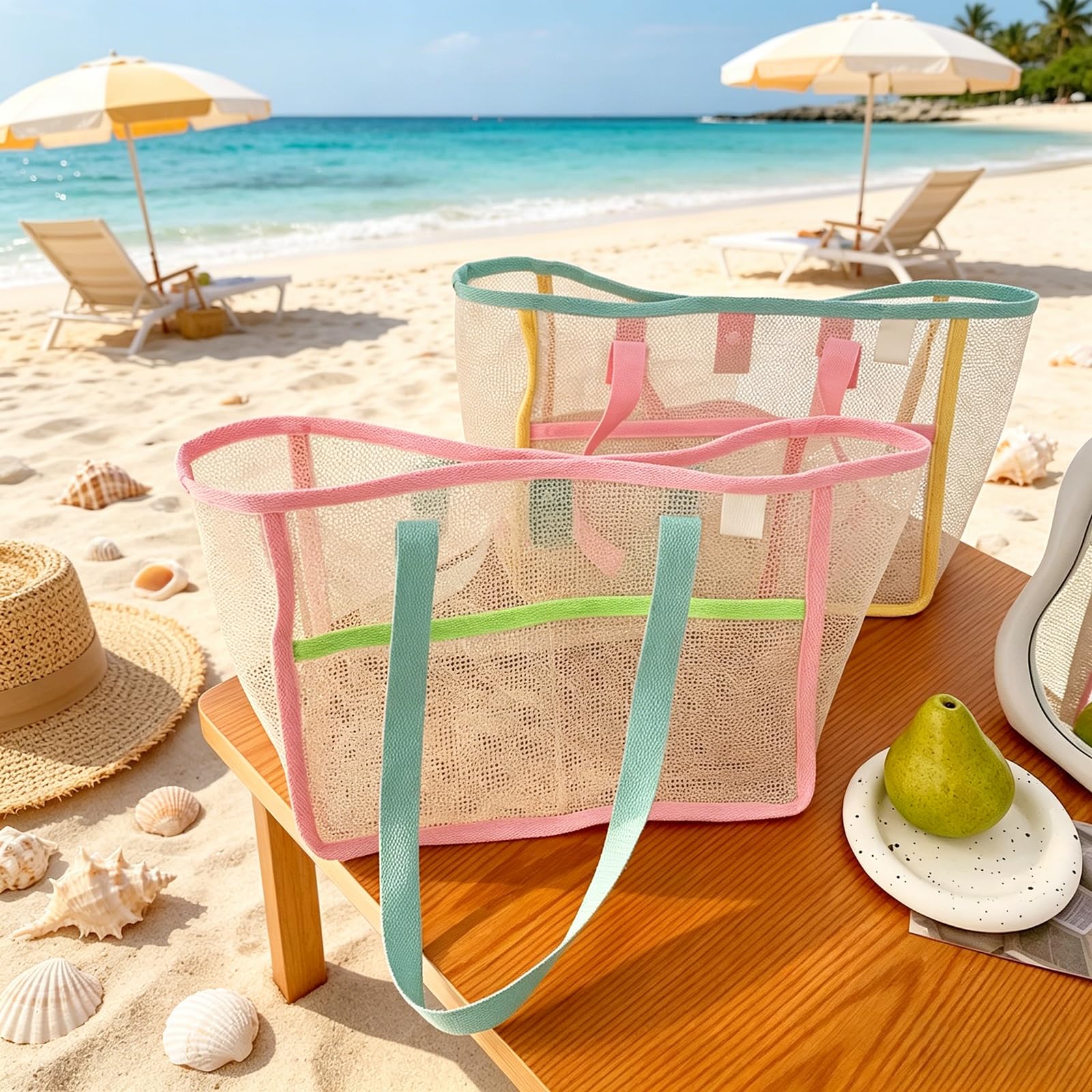 Beach Bags for Women Colorful  - đánh giá và giá Women Accessories Bag