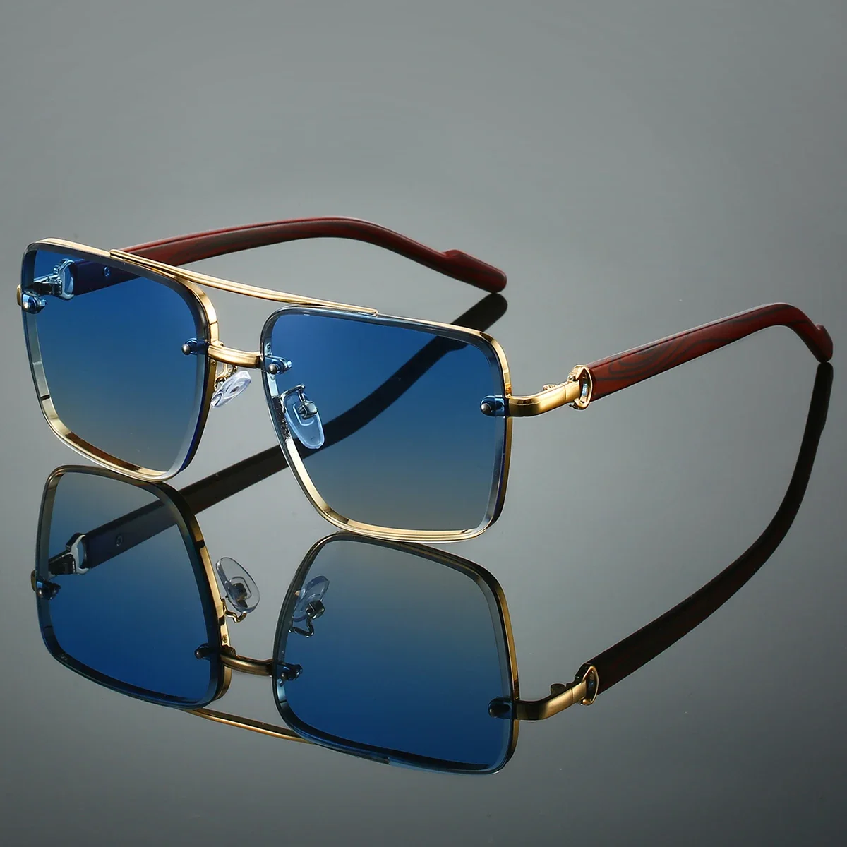 Fashion Retro Square Metal Sun - đánh giá và giá Sunglasses Oversized Square
