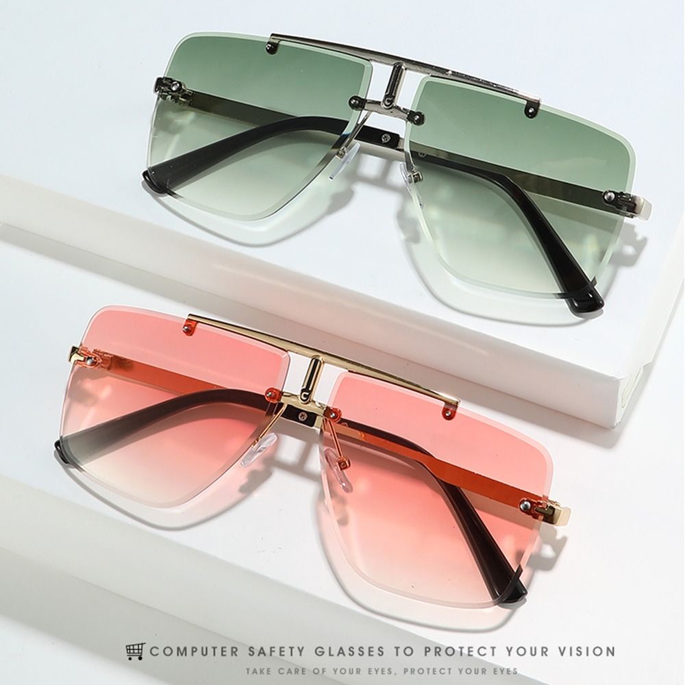 1pc Oversized Double Bridge Su - đánh giá và giá Sunglasses Oversized Square