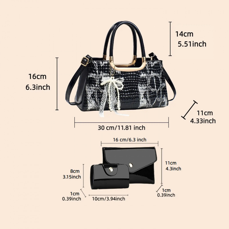 Women's Handbag Set, Crocodile - đánh giá và giá Women Accessories Bag