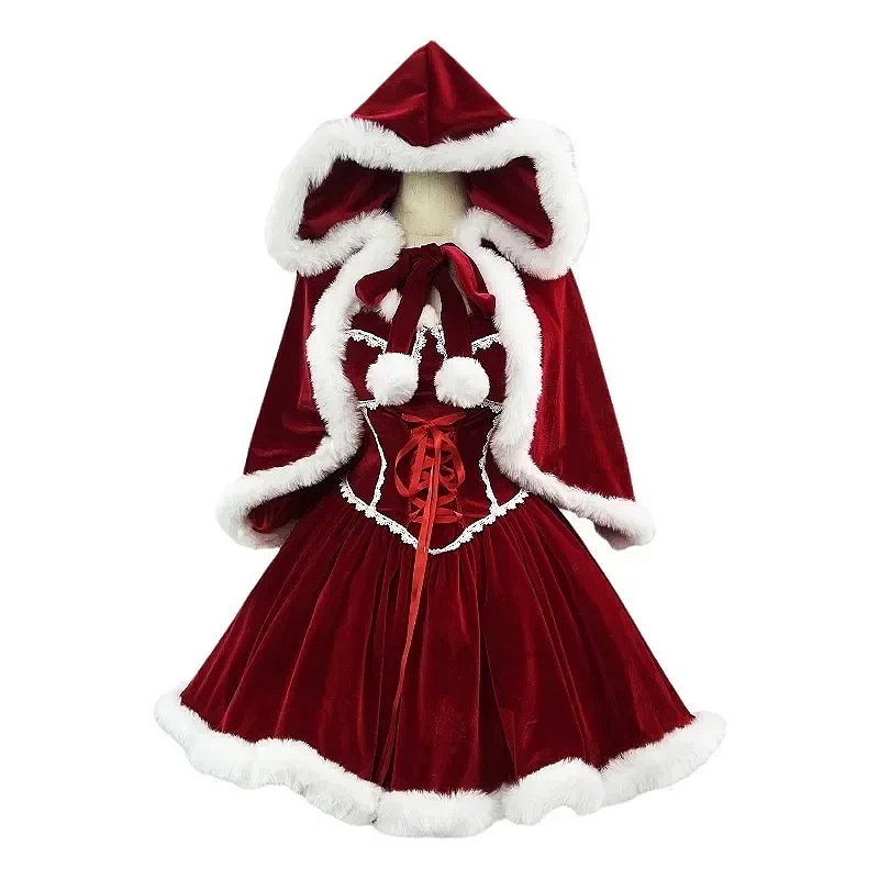 New Year Red Dress Cloak Cospl - đánh giá và giá Women'S Vacation Accessories