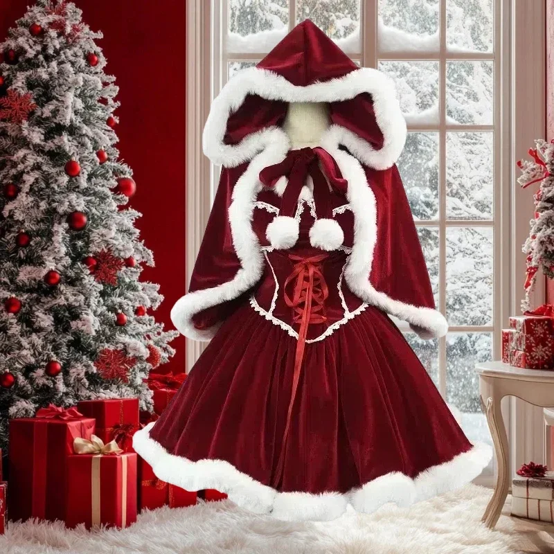 New Year Red Dress Cloak Cospl - đánh giá và giá Women'S Vacation Accessories